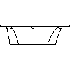  RIHO International - Rectangular bathtub 150x70 Lima left BB41 - View dwg