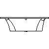  RIHO International - Rectangular bathtub 150x70 Lima right BB40 - View dwg