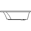 RIHO Polska - Wanna prostokątna Miami 150x70 BB58 - widok dwg