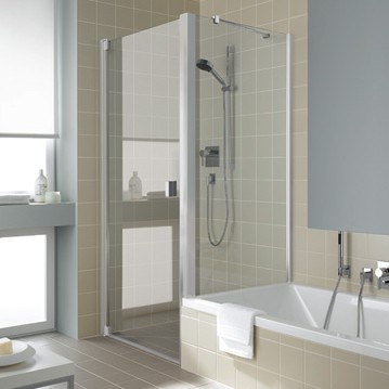 Kermi - Kermi - Swing door with fixed fields, short side wall next to the bathtub