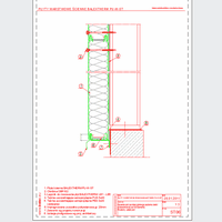 Balex Metal Sp. z o.o. - Sandwich panels with polyurethane core wall, with visible mounting BALEXTHERM-PU-W-ST - Balex Metal - BALEXTHERM-PU-W-ST06 Supporting panels below the upper level of the ground beam or foundation - horizontal arrangement of panels dwg