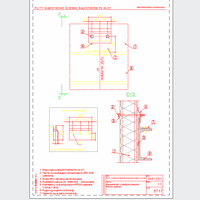 Balex Metal Sp. z o.o. - Sandwich panels with polyurethane core wall, with visible mounting BALEXTHERM-PU-W-ST - Balex Metal - BALEXTHERM-PU-W-ST17 Fastening plates - sliding joint - vertical arrangement of panels dwg