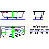 Kaldewei  - Bath 830 mini 157x75 law - 830 mini 157x75 law 2D dxf