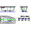 Kaldewei  - Bath 832 mini 157x75 left - 832 mini 157x75 Left 2D dxf