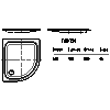 Kaldewei Polska - Brodzik 508-2 zirkon 90x80x6,5 z nośnikiem - 2D dwg