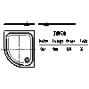 Kaldewei  - Shower  502-2 zirkon 75x90x3,5 a carrier - 2D dwg