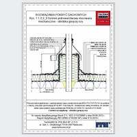 TechnoNICOL  - The single layer mechanically fixed to the structure with trapezoidal sheet - The single layer mechanically fixed to the structure with trapezoidal sheet metal - processing hot pipes dwg