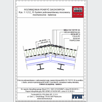 TechnoNICOL  - The single layer mechanically fixed to the structure with trapezoidal sheet - The single layer mechanically fixed to the structure of the trapezoidal - ridge 2 dwg