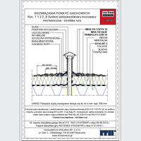 TechnoNICOL  - The single layer mechanically fixed to the structure with trapezoidal sheet - The single layer mechanically fixed to the structure with trapezoidal sheet metal - processing tubes dwg