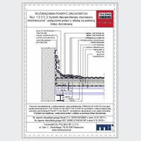 TechnoNICOL  - The two-layer mechanically fixed to the structure with trapezoidal sheet metal insulated with polystyrene and mineral wool - The two-layer mechanically fixed to the structure with trapezoidal sheet metal insulated with polystyrene and mineral wool - the combination of slope with an attic with the pressure strip dwg