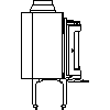 JOTUL Polska - Wkład kominowy Jotul I 80 RH PA - widok z boku dwg