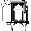 JOTUL Polska - Piec Jotul F 600 - dxf widok z boku dxf