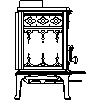 JOTUL Polska - Piec Jotul F 100 - dxf widok z boku dxf