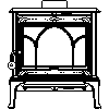 JOTUL Polska - Piec Jotul F 100 - dxf widok z przodu dxf