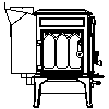 JOTUL Polska - Piec Jotul F 500 - widok z boku dwg