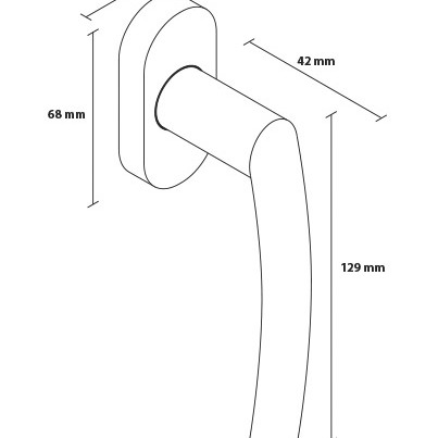 Metal-Bud - Window handle Proxima - Basic dimensions