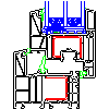 Salamander Window &amp; Door Systems S.A. - Window system bluEvolution 82 MD - Frame + wing HO8520 HO9020 (detail) rfa