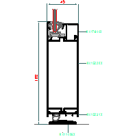 Aluprof S.A. - Drzwi bez izolacji MB-45D - 1 MB45D-001 dwg